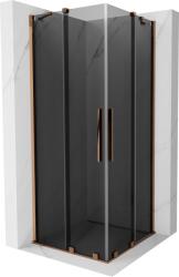 Mexen Velar Duo, zuhanykabin tolóajtóval 90 x 90 cm, 8mm szürke üveg, rózsaszín arany, 871-090-090-42-60 (871-090-090-42-60)