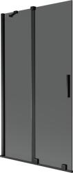 Mexen Velar, 2 szárnyas eltolható kádparaván 100 x 150 cm, 8mm szürke üveg, fekete matt, 896-100-000-41-70 (896-100-000-41-70)