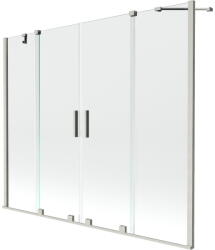 Mexen Velar Duo, csúszó 2 szárnyas kádparaván 200x150 cm, 8mm átlátszó üveg, szálcsiszolt nikkel, 896-200-000-02-97 (896-200-000-02-97)