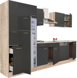 Leziter Yorki Konyhabútor - 310 cm Sonoma Tölgy/Antracit (L310STAN-FF)