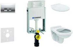 Geberit Kombifix - Set pentru instalare încastrată, vas de toaletă Alpha cu capac, clapetă Delta35, crom lucios 110.100. 00.1 NR5 (110.100.00.1 NR5)