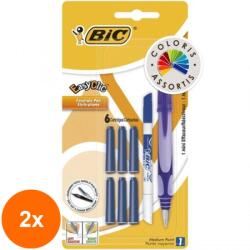 BIC Set 2 x Stilou, 6 Rezerve si Pic Bic Easy Clic (ROC-2xMAG1015636TS)