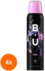 B.U. Set 4 x Deodorant Spray B. U. Vibe, Femei, 150 ml
