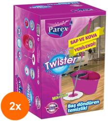 Parex Set 2 x Galeata si Mop Rotativ, Parex Twister, 20 l, Roz (ROC-2xCOR1020607MF)