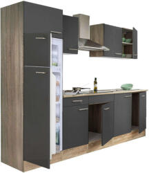Leziter Yorki Konyhabútor - Sonoma Tölgy/Antracit - 270 cm (L270STAN-FF)