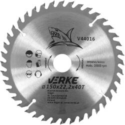  VERKE vídiás körfűrész tárcsa vágótárcsa 150x22, 2 mm 40T V44016 (V44016)