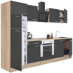 Leziter Yorki Konyhabútor - Sonoma Tölgy/Antracit - 270 cm (L270STAN-SUT-FF)