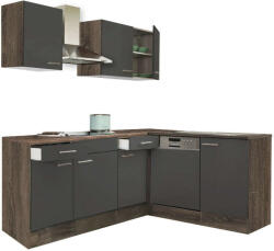Leziter Yorki Sarokkonyhabútor - Tölgy/Antracit - 220 cm