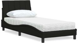 vidaXL fekete szövet ágy matraccal 90x190 cm (3310498)