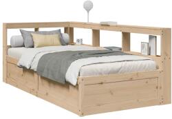 vidaXL tömör fenyőfa könyvespolcos ágy matrac nélkül 75 x 190 cm (3324484)
