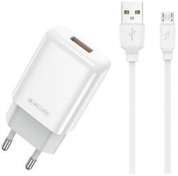 Jellico Univerzális 12W-os Gyors Telefon és Tablet Hálózati Töltő, 1m USB - Micro USB kábellel (Jellico - EU01)