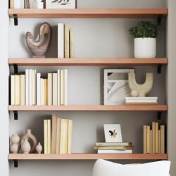 vidaXL világosbarna kezelt tömör tölgyfa fali polc 100x30x(2-4) cm (363681) - vidaxl