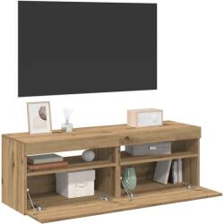 vidaXL 2 db kézműves tölgy színű szerelt fa TV-szekrény LED-lámpákkal (856312)