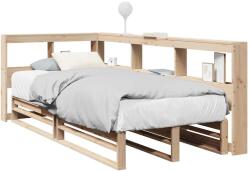 vidaXL tömör fenyőfa könyvespolcos ágy matrac nélkül 75 x 190 cm (3324523)