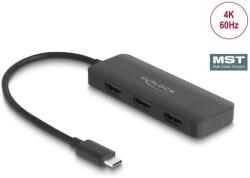 Delock 88040 USB-C HDMI Splitter (1 PC - 3 Kijelző) (88040)
