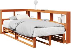 vidaXL barna tömör fenyőfa könyvespolcos ágy matrac nélkül 75 x 190 cm (3324525)