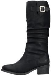 RIEKER Cizme dama, Rieker, 73191-00-Negru, casual, piele ecologica, lungi, cu toc, negru (Marime: 36)