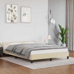 vidaXL krémszínű ágykeret fejtámlával matrac nélkül 140x190 cm (347497)