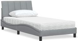 vidaXL világosszürke szövet ágy matraccal 100x200 cm (3310510)