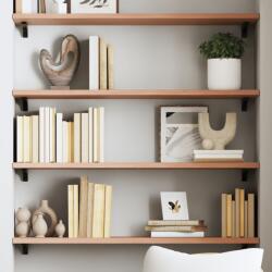 vidaXL világosbarna kezelt tömör tölgyfa fali polc 100x30x2 cm (363680) - vidaxl