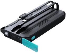 JOYROOM JR-L017 22, 5 W 10000 mAh Powerbank beépített USB-C / Lightning kábelekkel - fekete (JR-L017)