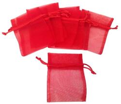  Dísztasak organza 10x7cm piros 8db/csomag