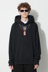 Marcelo Burlon pamut melegítőfelső Feather Necklace fekete, férfi, nyomott mintás, kapucnis - fekete XL