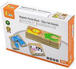 Mágneses fa puzzle - állatok