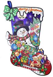 Fa puzzle, színes A3 méretű (Mikulás zokni)