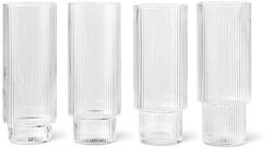Ferm Living pohárkészlet italokhoz Ripple Long Drink Glasses 4 db - áttetsző Univerzális méret
