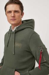 Alpha Industries felső zöld, férfi, nyomott mintás, kapucnis - zöld S