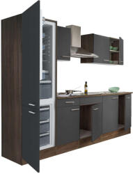 Leziter Yorki 270 konyhablokk yorki tölgy korpusz, selyemfényű antracit fronttal alulfagyasztós hűtős szekrénnyel (L270YAN-AF)