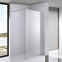 STUXI Milano Walk-in zuhanyfal, 100x200 cm, 8 mm vastag vízlepergető biztonsági üveggel, króm profillal és távtartóval (TL-6615-100)