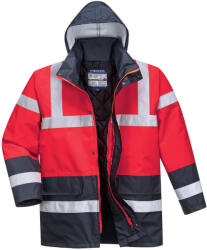 Portwest kontraszt Traffic munkakabát - Piros/tengerészkék - L (S466RNRL)