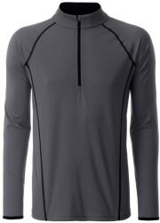 James & Nicholson (Daiber) Férfi funkcionális hosszú ujjú felső JN498 - Titán / fekete | 2XL (1-JN498-1752364)