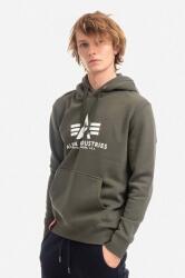 Alpha Industries felső Basic Hoody zöld, férfi, nyomott mintás, kapucnis - zöld S