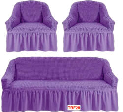 DELFIN Huse Elastice Pt Canapea si 2 Fotolii Creponate Cod TRF28