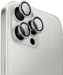 Uniq Optix Aluminum Camera Lens Protector iPhone 16 Pro 6.3" / 16 Pro Max 6.9" white shimmer camera lens glass with applicator