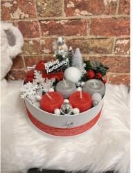 LUX&BOX Adventi asztaldísz Box - karácsonyi dekoráció - piros teherautó és diótörő