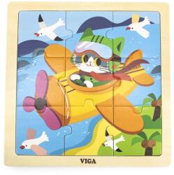 Viga Toys Fa képes kirakó puzzle Viga 9 db Repülőgépek