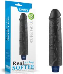 Lovetoy Vibrator 9.5" REAL SOFTEE Rechargeable (Black) 23cm Vibrator