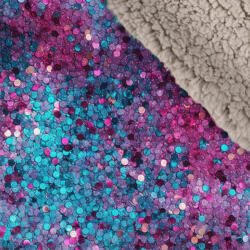 Takoy Téli softshell szürke színű sherpa (báránybunda) anyaggal prémium 20000 / 10000 magenta és türkiz glitteres nyomtatás imitáció