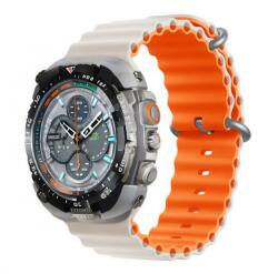 DEVIA DELUXE SPORT6 pótszíj (egyedi méret, nagy, szilikon, állítható, hullám) BÉZS/NARANCSSÁRGA Apple Watch Series 7 45mm, Watch Series 8 45mm, Watch Series 9 45mm (ST381676)