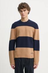 APC A. P. C. gyapjú pulóver pull edwardo férfi, sötétkék, WVBDL. H23364 - sötétkék L
