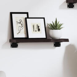 vidaXL sötétbarna kezelt tömör tölgyfa fali polc 40x10x2 cm (363740)