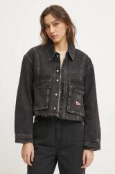 Tommy Jeans farmerdzseki női, fekete, átmeneti, oversize, DW0DW20545 - fekete S
