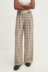 Hoss Intropia pantaloni femei, culoarea bej, drept, high waist, 6548635 9BYH-SPD1GE_80X (6548635)