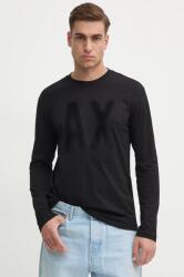 Giorgio Armani longsleeve din bumbac culoarea negru, cu imprimeu, XM000126 AF10358 9BYH-TSM0M0_99X (XM000126.AF10358)