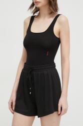 Guess pantaloni scurti femei, culoarea negru, neted, high waist PPYH-SZD0GZ_99X (O4GD00.KBXB2)