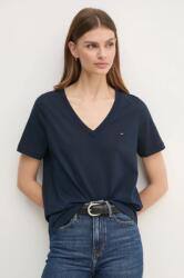 Tommy Hilfiger tricou din bumbac femei, culoarea albastru marin, WW0WW44177 9BYH-TSD14N_59B (WW0WW44177)